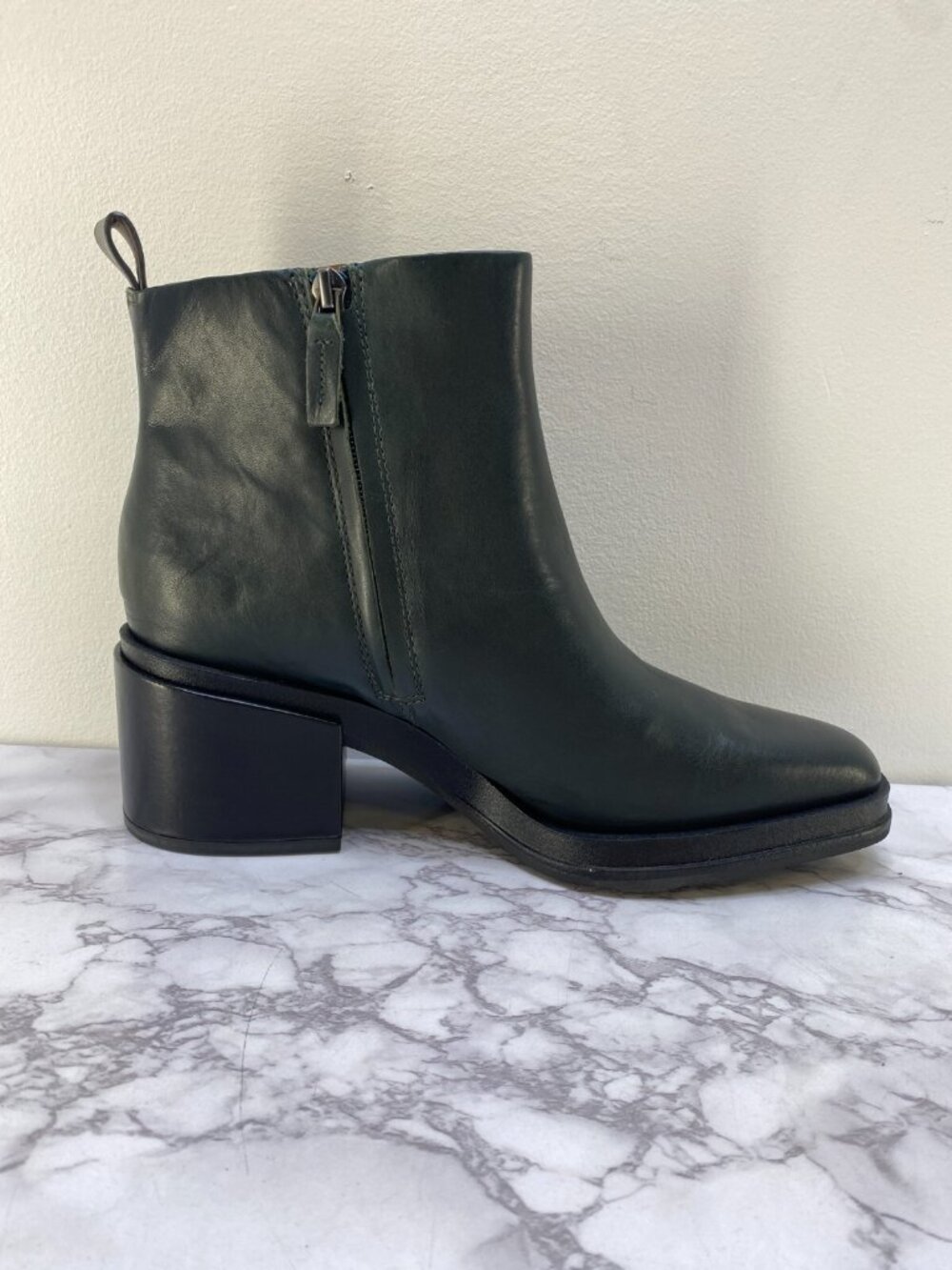 FRANCO SARTO Women's Dalden Hunter Green Leather Booties sz 9 - Picture 6 of 7